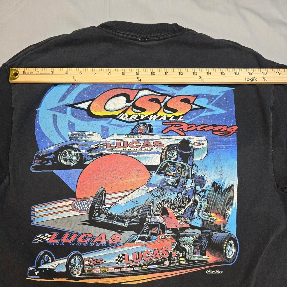 Vintage Lucas Oil Racing T Shirt Mens Large Black NHRA Graphic USA Tee - Picture 7 of 7